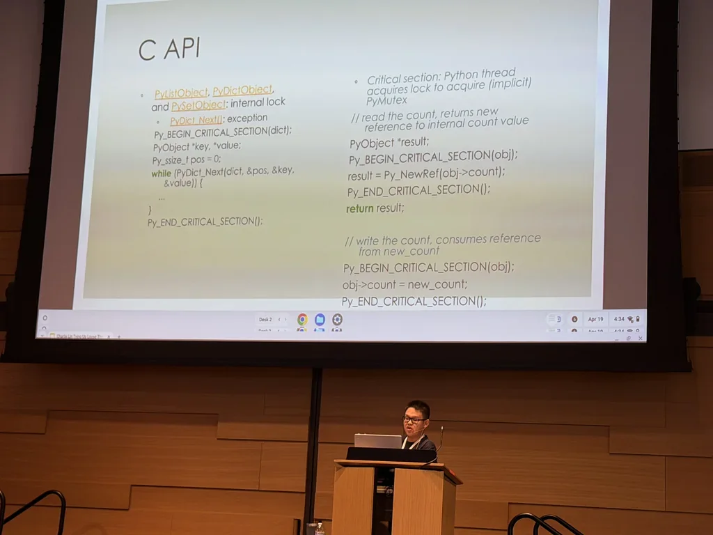 Charlie Lin's C API slide on critical sections