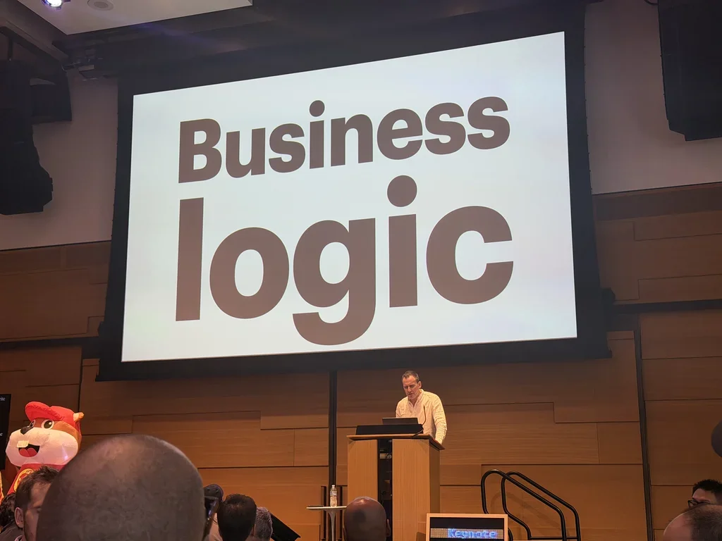 Hynek Schlawack's 'Business logic' keynote slide